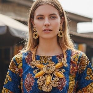 Jennifer & Company Statement Necklace with Earings